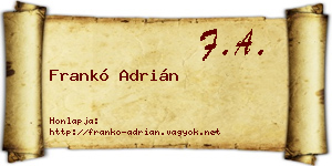 Frankó Adrián névjegykártya